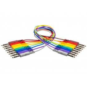 Hosa CSS-800 Patchkabel Stereojack balanced 6.3mm farbig 8er Pack